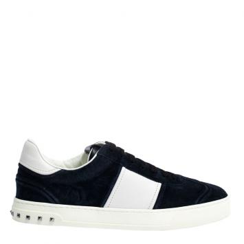 Pre Owned Valentino Two Tone Suede and Leather Flycrew Slip On Sneakers Size 40
