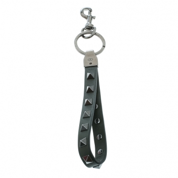 Pre Owned Valentino Khaki Green Leather Rockstud Key Charm 