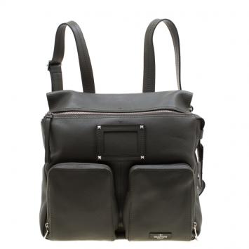 Pre Owned Valentino Olive Leather Traveller Backpack