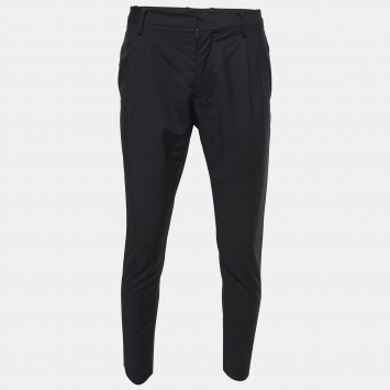 Pre Owned Valentino Black Wool & Mohair Trousers M