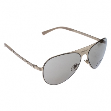 Pre Owned Versace Gold/Black MOD.2189 Aviator Sunglasses