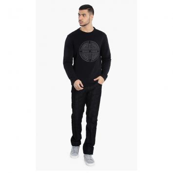 Pre Owned Versace Black Logo Cotton Sweatshirt XL