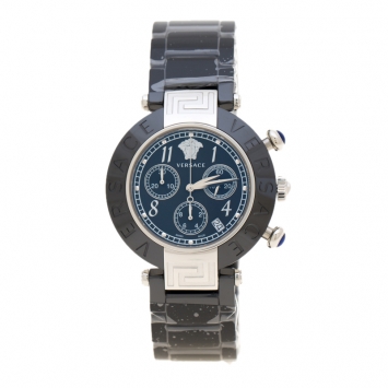 Pre Owned Versace Black Stainless Steel Ceramic Reve 95C Women's Wristwatch 40 mm