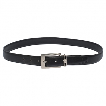 Pre Owned Versace Black Leather Belt 115CM