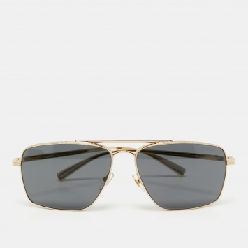 Pre Owned Versace Gold/Black  MOD 2216 Square Sunglasses
