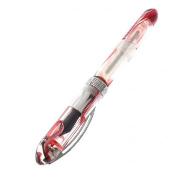 Pre Owned Visconti Red Swirl Resin Millennium Arc One Limited Edition 839 Fountain Pen, with 18 K Two Tone Gold Nib M