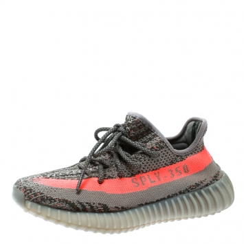 Pre Owned Yeezy x Adidas Two Tone Cotton Knit Boost 350 v2 Zebra Sneakers Size 37.5