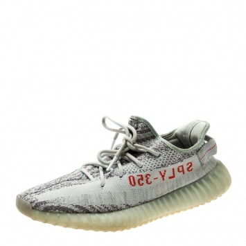 Pre Owned Yeezy x Adidas Two Tone Cotton Knit Boost 350 v2 Zebra Sneakers Size 38