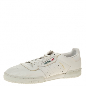 Pre Owned Yeezy x Adidas White Leather Powerphase Calabasas Sneaker Size 46.5