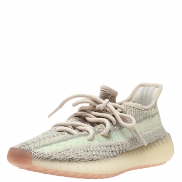 Pre Owned Yeezy x Adidas Multicolor Cotton Knit Boost 350 V2 Citrin Sneakers Size 36