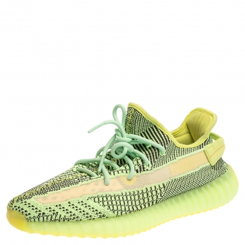 Pre Owned Adidas Yeezy Green Cotton Knit 350 Yeezyreel Low Top Size 46