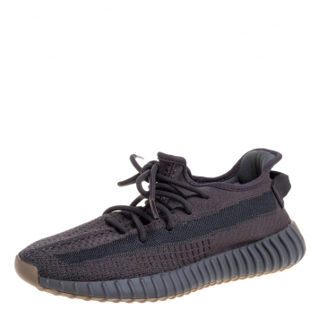 Pre Owned Yeezy x Adidas Dark Grey Cotton Knit Boost 350 V2 Cinder Sneakers Size 41 1/3