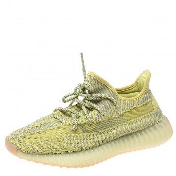 Pre Owned Yeezy x Adidas Yellow Cotton Knit Boost 350 V2 Marsh Sneakers Size 40
