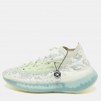 Pre Owned Yeezy x Adidas Blue/Green Knit Fabric Yeezy Boost 380 Alien Blue Sneakers Size 40