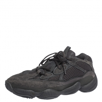 Pre Owned Yeezy x Adidas Grey Suede And Mesh Yeezy 500 Utility Sneakers Size 41.5