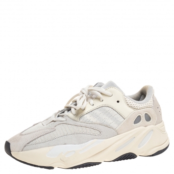 Pre Owned Yeezy x Adidas White Analog Boost 700 Sneakers Size 42