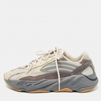 Pre Owned Yeezy x Adidas Tricolor Suede and Mesh Boost 700 Inertia Sneakers Size 42.5