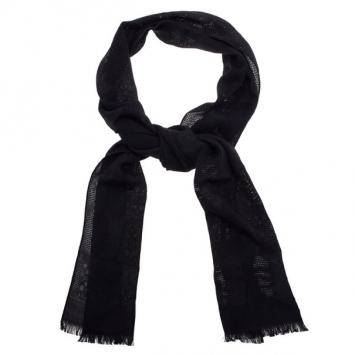 Pre Owned Alexander McQueen Black Silk and Wool Skull Scarf