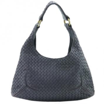Pre Owned Bottega Veneta Purple Woven Leather Ball Hobo Bag