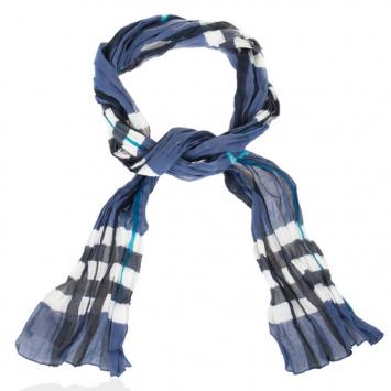 Pre Owned Burberry Blue Novacheck Scarf