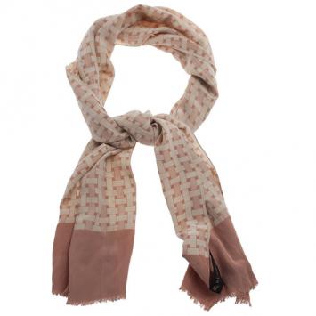 Pre Owned Burberry Prorsum Beige Printed Silk Stole