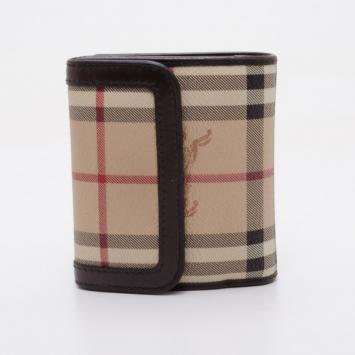 Pre Owned Burberry Small Check Wallet 
