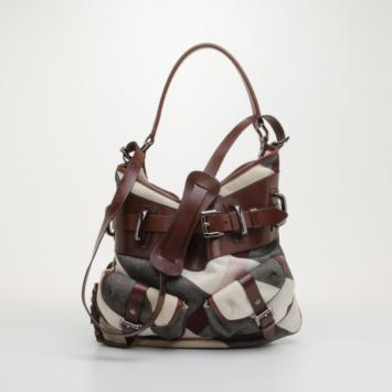 Pre Owned Burberry Mega Check Hobo