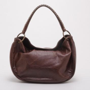 Pre Owned Carolina Herrera Brown Leather Small Hobo