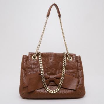 Pre Owned Carolina Herrera Audrey Brown Handbag
