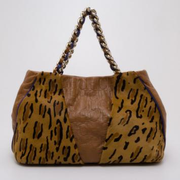 Pre Owned Carolina Herrera CH Calf Hair Leopard Tote