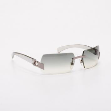 Pre Owned Chanel Silver Frameless Sunglasses