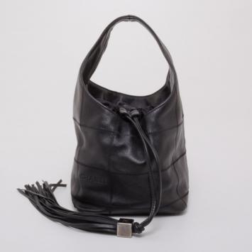 Pre Owned Chanel Black Leather Small Bucket Hobo