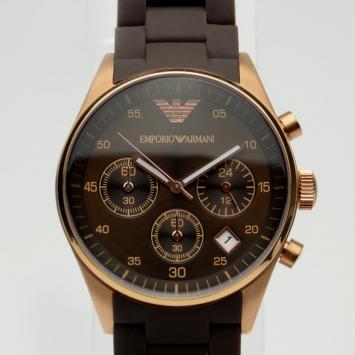 Pre Owned Emporio Armani Stainless Steel Sportivo Chronograph Unisex Wristwatch 