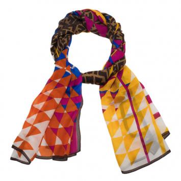 Pre Owned Fendi Zucchino Multicolor Silk Stole