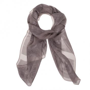 Pre Owned Fendi Grey Metallic Zucchino Scarf