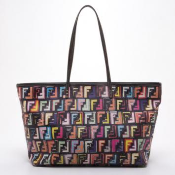 مملوكة مسبقًا Fendi Black Multicolor Roll Shopper Tote 