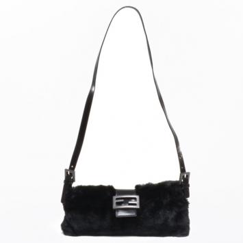 Pre Owned Fendi Fur Baguette Bag 