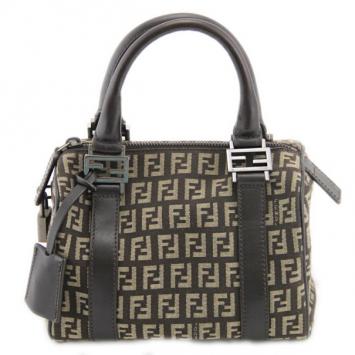 Pre Owned Fendi Mini Zucchino Boston Bag