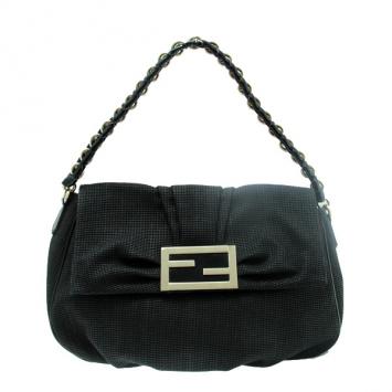 Pre Owned Fendi 'Mia' Canvas Flap Bag