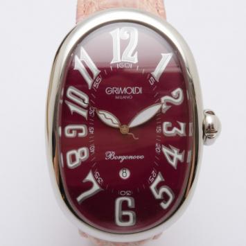Pre Owned Grimoldi Milano Wine Red Borgonovo SS Automatic Unisex Wristwatch 