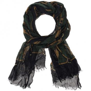 Pre Owned Gucci Green Printed Stole