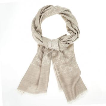 Pre Owned Gucci Beige Guccissima Stole