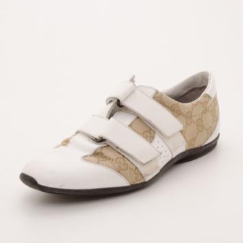 Pre Owned Gucci GG Double Velcro Sneakers Size 38.5