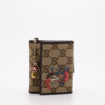 Pre Owned Gucci Monogram Mushroom Wallet 
