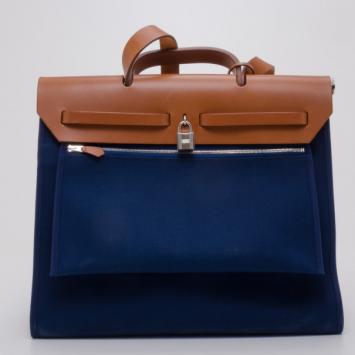 Pre Owned Hermes Toile Vache Herbag Convertible Satchel 