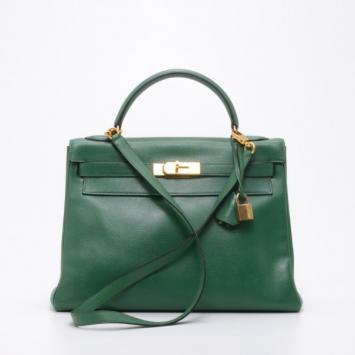 Pre Owned Hermes Kelly 28cm Green Vert Claire 