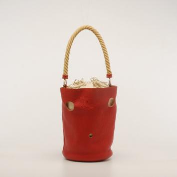 Pre Owned Hermes Pebbled Leather Cutout Tote