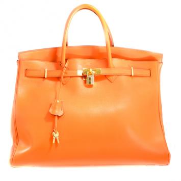 Pre Owned Hermes Birkin 40 in Orange Gulliver Leather