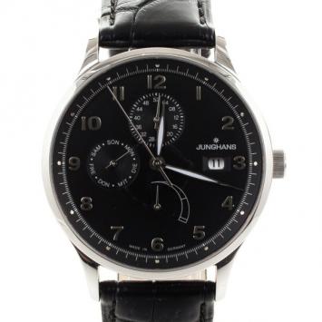 Pre Owned Junghans Black Stainless Steel Arthur Attaché Power Reserve Men's Wristwatch 40MM