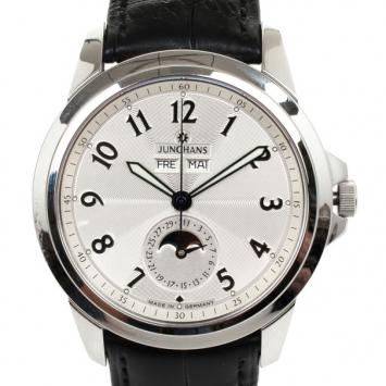 Pre Owned Junghans Silver Stainless Steel MoonPhase Men's Wristwatch 42MM